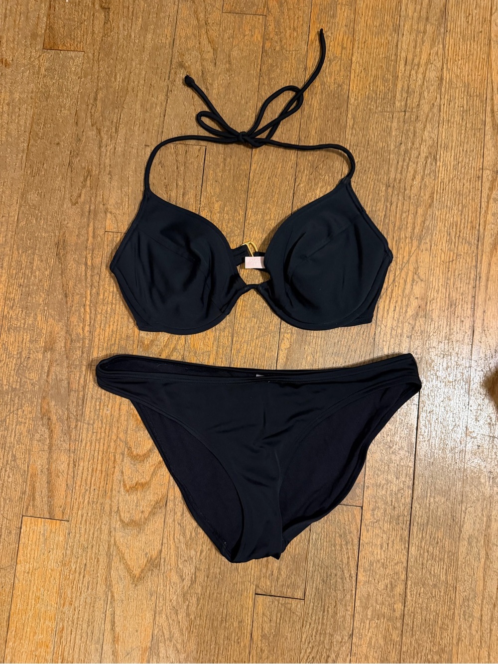 Victoria's Secret Black Halter Underwire Bikini Set